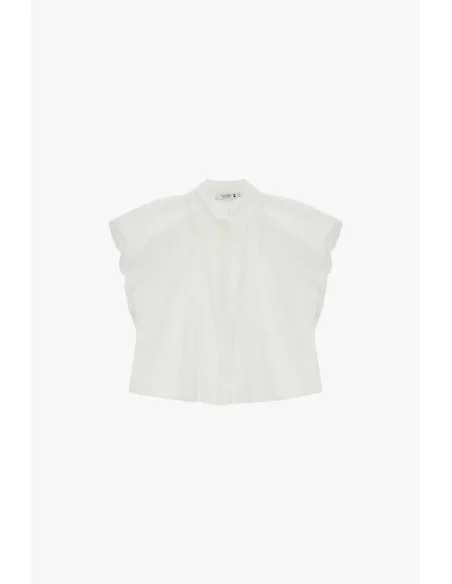 Camicia Cropped Maniche Ampie E Bottoni Please
