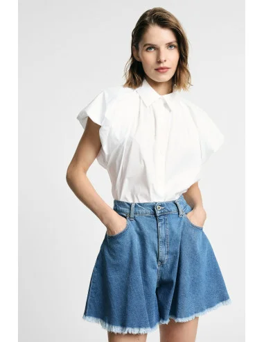 Camicia Cropped Maniche Ampie E Bottoni Please