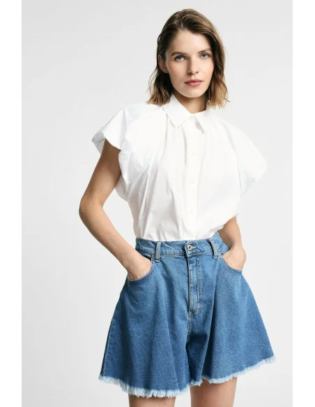 Camicia Cropped Maniche Ampie E Bottoni Please