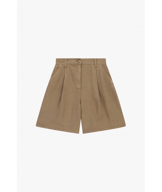Shorts A Vita Alta Con Pinces E Tasche Laterali Please