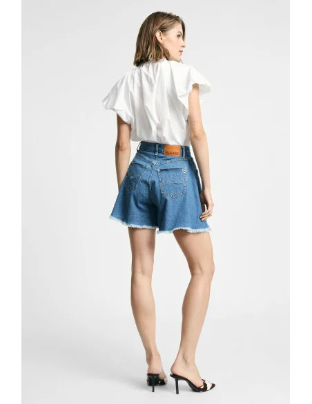 Shorts évasés effet jupe avec ourlet effiloché Please