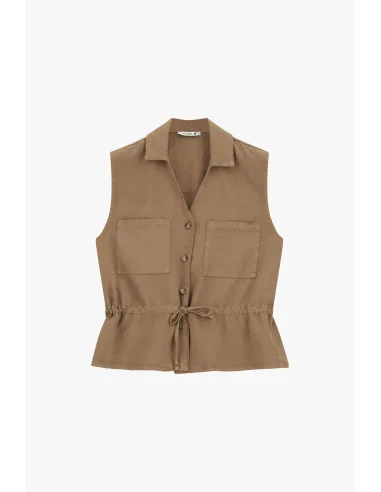 Gilet avec poches plaquées et cordon de serrage à la taille Please
