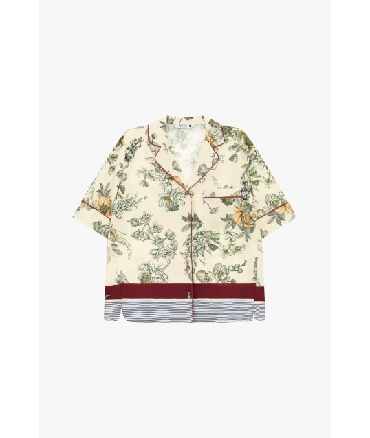 Chemise Boxy à fleurs et à rayures Please
