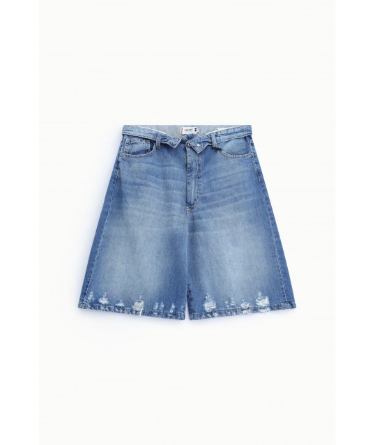Shorts Five Pockets Used Effect Knee Length Please