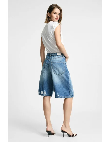 Shorts cinq poches effet usé longueur genou Please