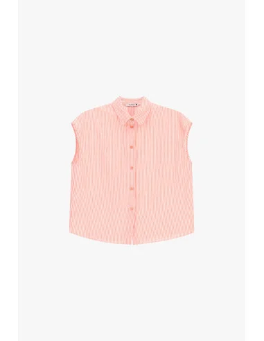 Camicia Senza Maniche A Righe Con Colletto Classico Please