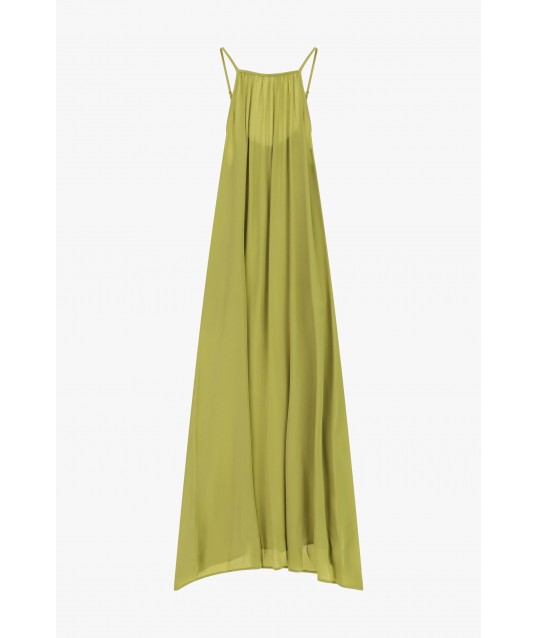 Dixie Long, Loose-Fitting Dress with Thin Straps and Draping