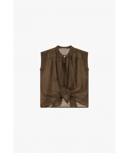 Dixie Sleeveless Shirt with Front Knot