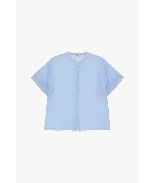 Chemise à col rond et manches courtes avec boutons Dixie