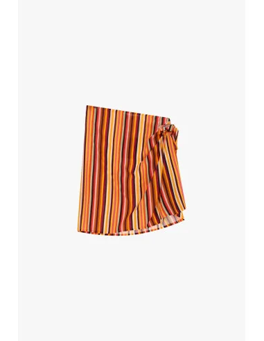 Dixie Striped Wrap Mini Skirt
