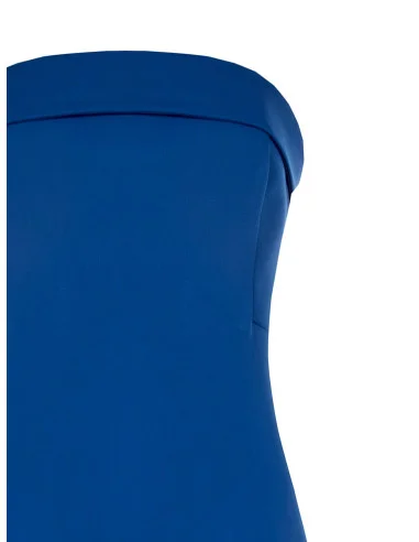 Robe longue évasée et asymétrique à encolure Bardot en crêpe scuba « Rinascimento »