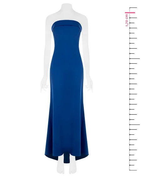 Robe longue évasée et asymétrique à encolure Bardot en crêpe scuba « Rinascimento »
