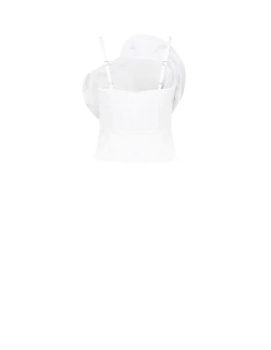 Cotton Bustier Top With Structured Maxi Rose Rinascimento