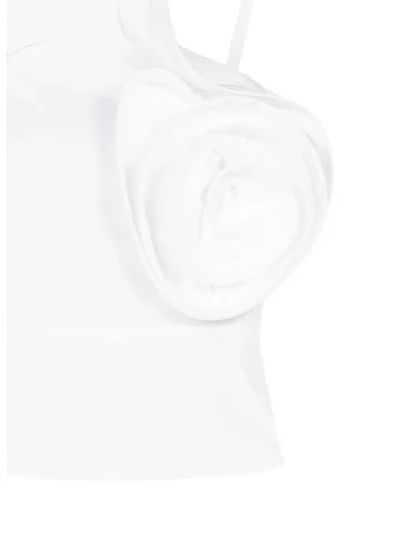 Top bustier en coton avec maxi rose structurée Rinascimento