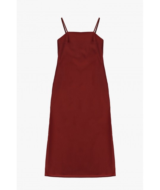Dixie Midi Dress with Thin Straps and a Straight Silhouette