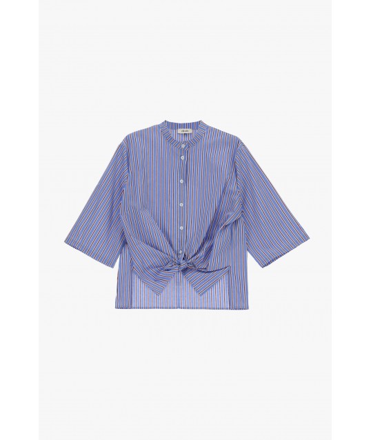 Camicia A Righe Con Nodo Frontale E Maniche Ampie Dixie