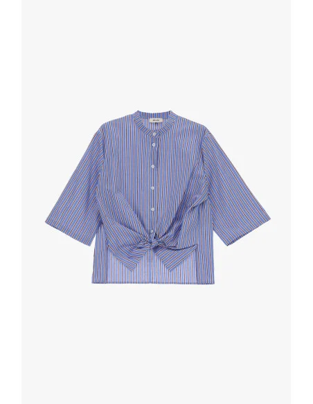 Camicia A Righe Con Nodo Frontale E Maniche Ampie Dixie