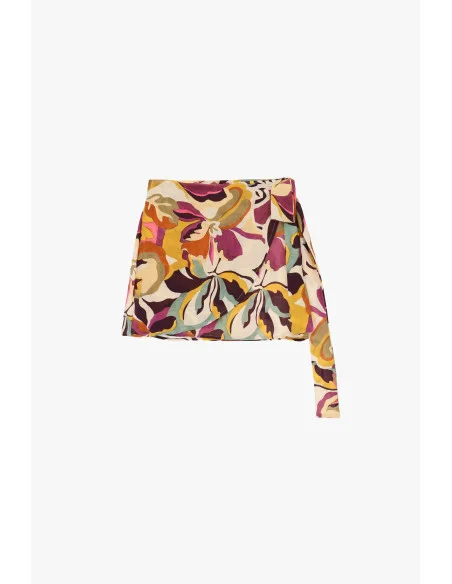 Dixie Short Floral Print Skirt with Side Bow
