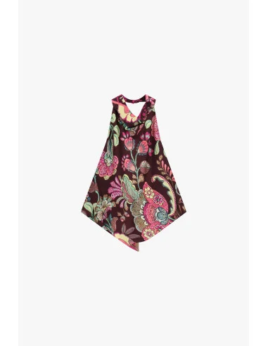 Top à motif floral et encolure à nouer Dixie