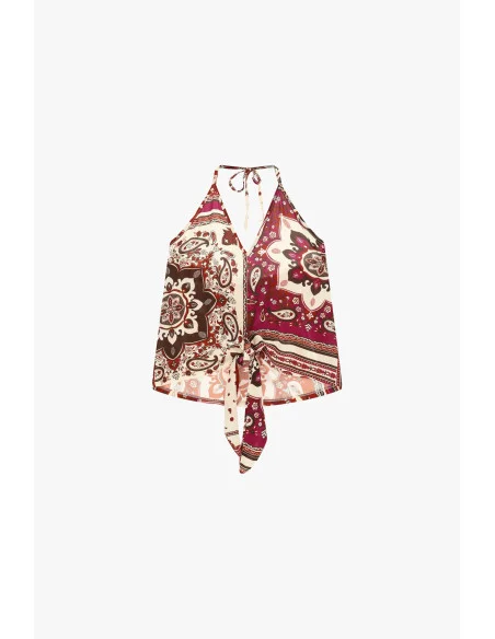 Top A Fantasia Paisley Con Chiusura Annodata Dixie