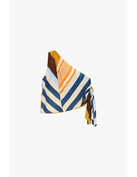Asymmetrical One-Shoulder Top with Side Knot Dixie