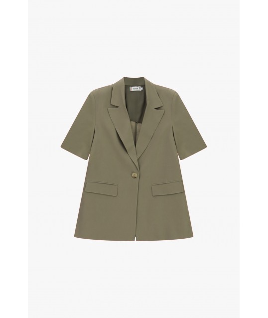 Blazer with short sleeves and pockets, please