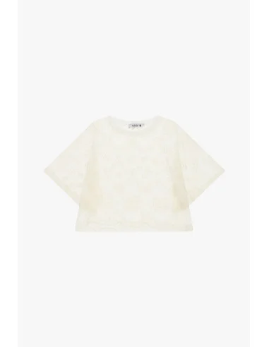 Top Boxy Con Ricamo Floreale E Bordo Smerlato Please