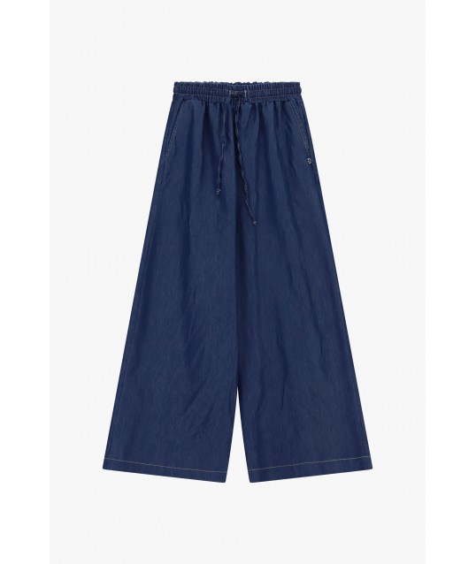 Pantaloni Palazzo Vita Elasticizzata Con Coulisse Please