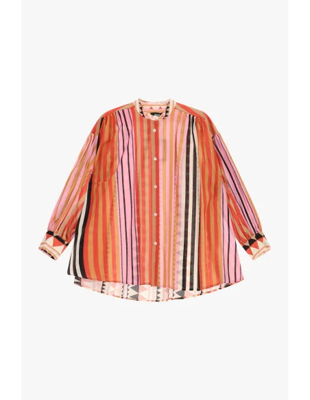 Camicia A Righe Multicolore Con Maniche Lunghe Dixie