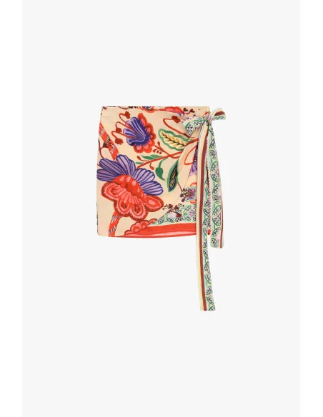 Dixie Floral Print Short Wrap Skirt