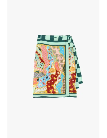 Dixie Geometric Print Short Wrap Skirt