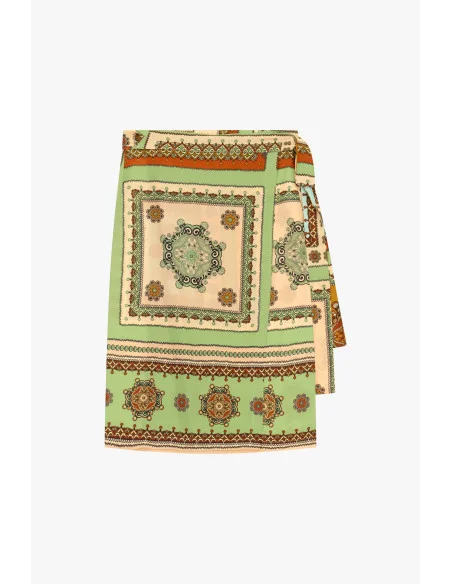 Dixie Geometric Print Midi Wrap Skirt