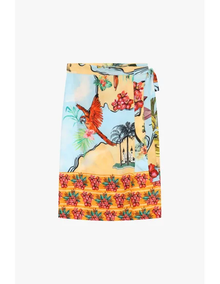 Gonna A Portafoglio Fantasia Tropicale Stampa Pappagallo Dixie