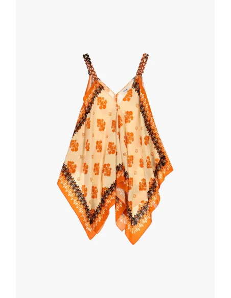 Haut à empiècements avec bretelles tressées et motif floral « Dixie »