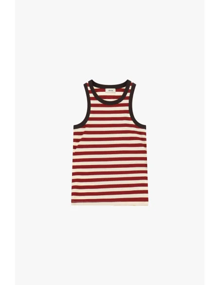 Top rayé sans manches avec bordures contrastantes Dixie