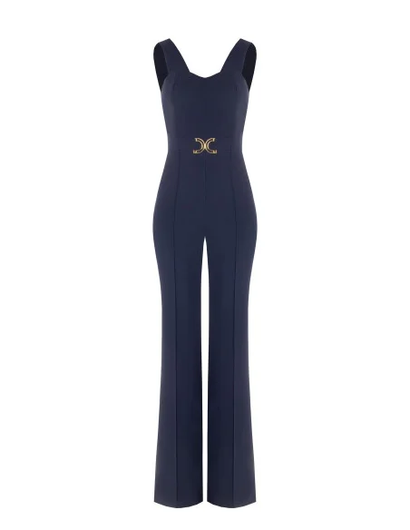 Flared Jumpsuit with Waist Jewelry Rinascimento