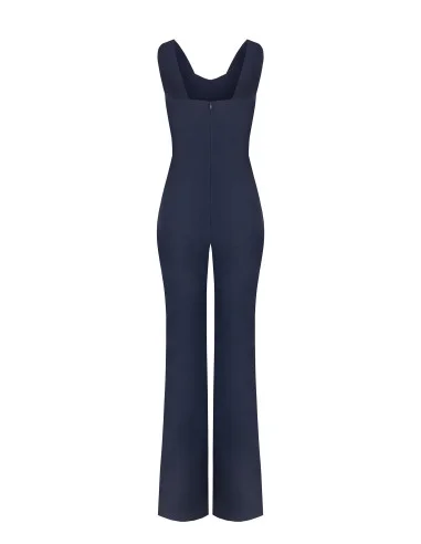 Flared Jumpsuit with Waist Jewelry Rinascimento