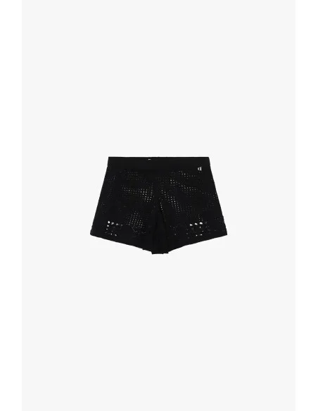 Short ajouré à motif géométrique et taille élastiquée Dixie