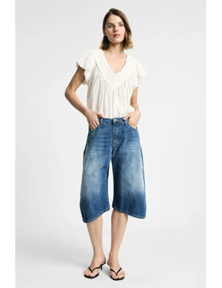 Bermuda Regular-Fit In Denim Con Tasche Laterali Please