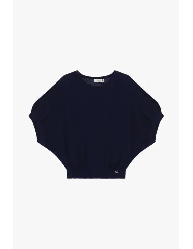 Oversized Top with Batwing Sleeves and Elasticated Hem Please