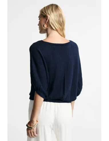 Oversized Top with Batwing Sleeves and Elasticated Hem Please