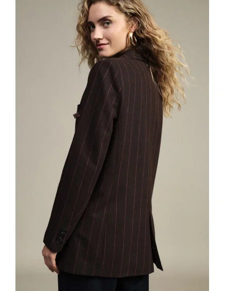 Blazer A Righe Con Chiusura Monopetto E Tasche Dixie
