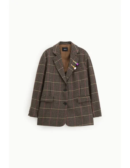 Blazer A Quadri Con Tasche Applicate E Bottoni Dixie