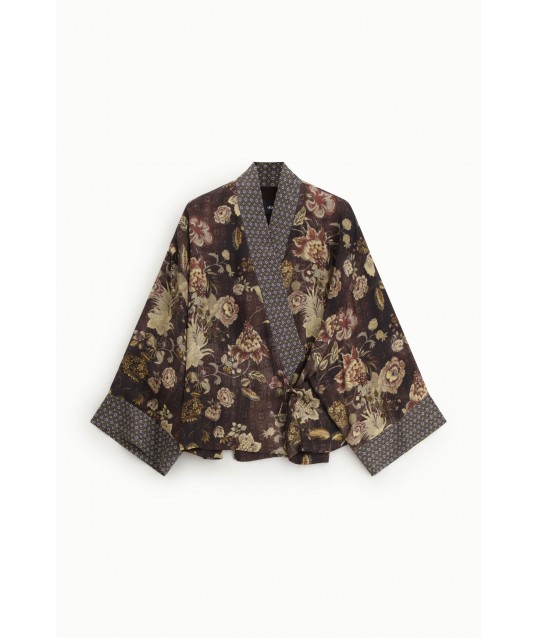 Blazer à fleurs imprimé à manches larges Dixie