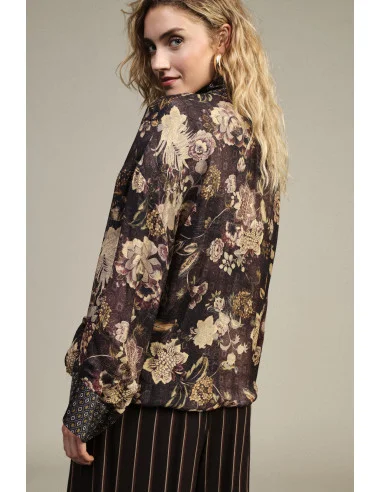 Dixie Floral-Print Blazer with Wide Sleeves