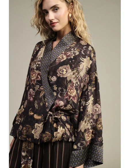 Blazer à fleurs imprimé à manches larges Dixie