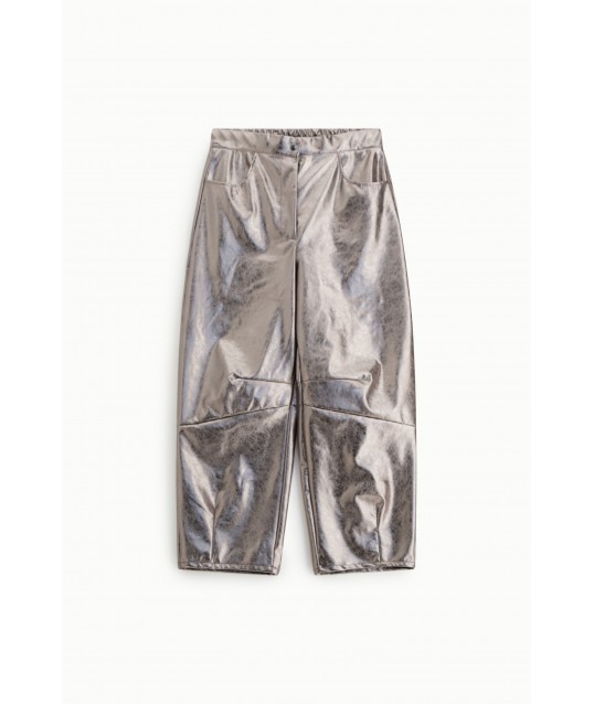 Dixie High-Waisted Metallic-Effect Palazzo Trousers