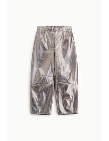 Dixie High-Waisted Metallic-Effect Palazzo Trousers