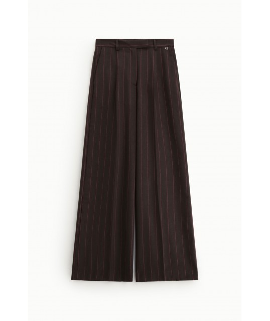 Dixie High-Waisted Pinstripe Palazzo Trousers