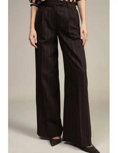 Pantaloni Palazzo A Vita Alta Con Pinstripe Dixie